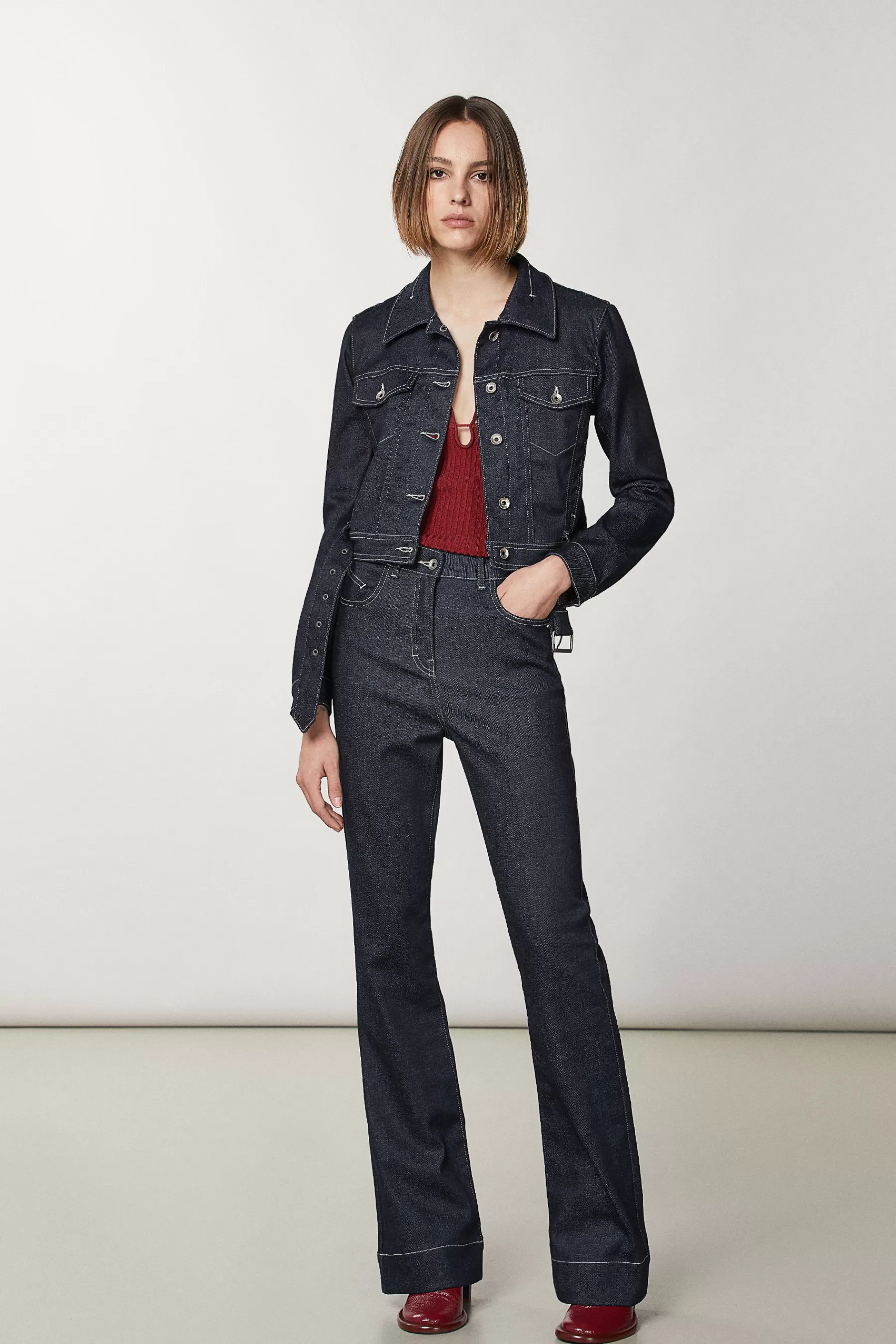 Patrizia Pepe Giubbotto slim in denim