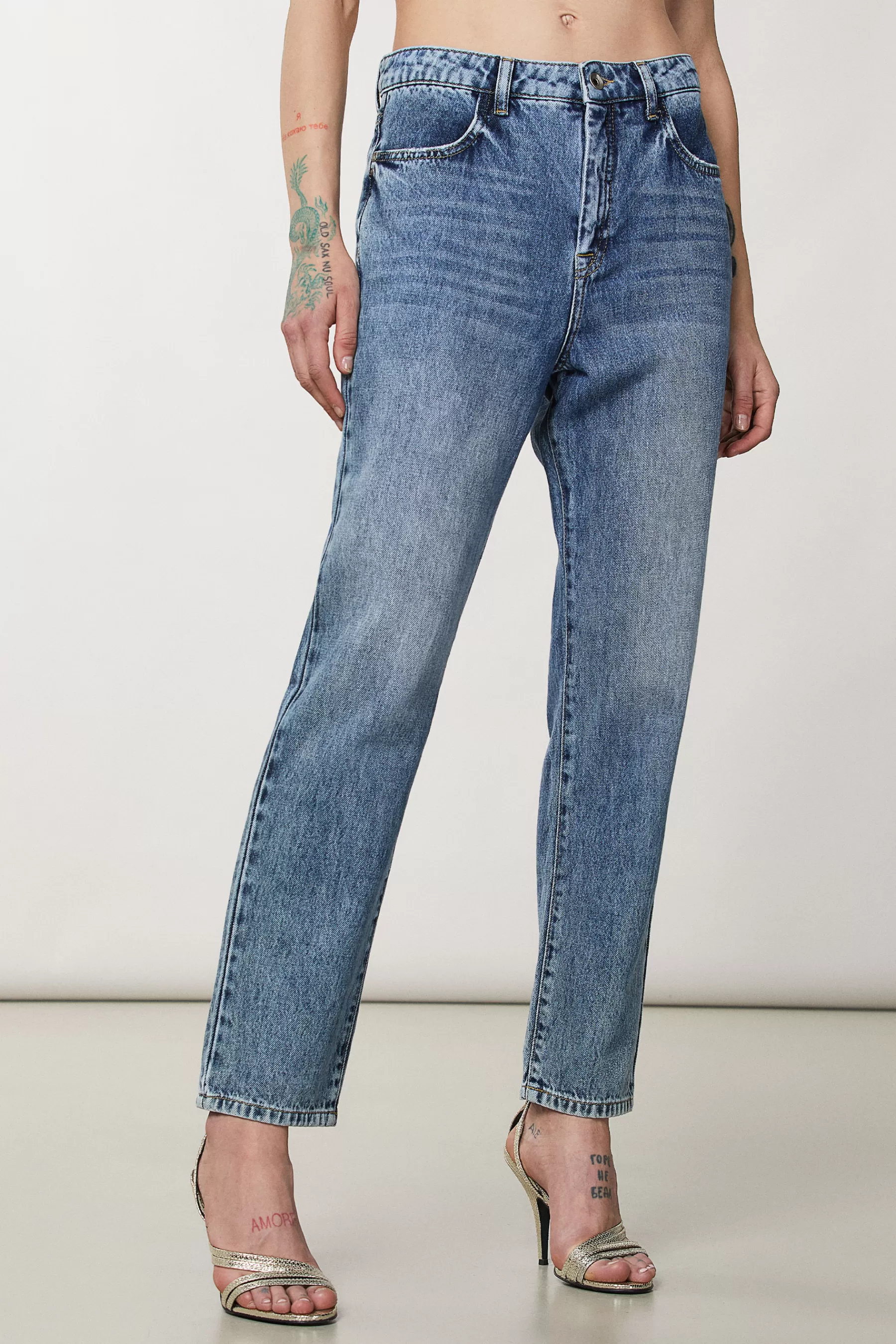 Patrizia Pepe Pantaloni denim a vita alta